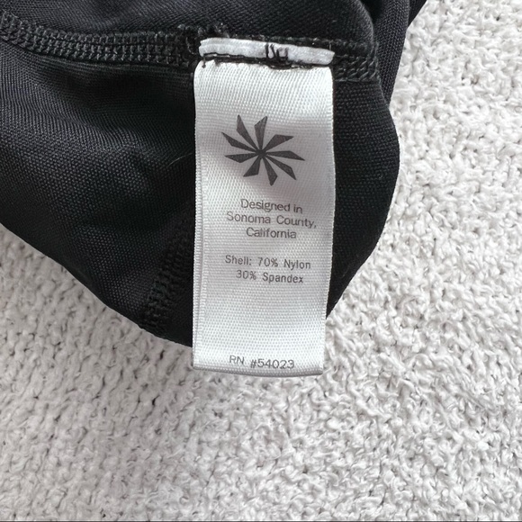 Athleta Stealth Capri Crop Tight Leggings yoga Gym Solid Black Extra Small XS - Picture 7 of 9